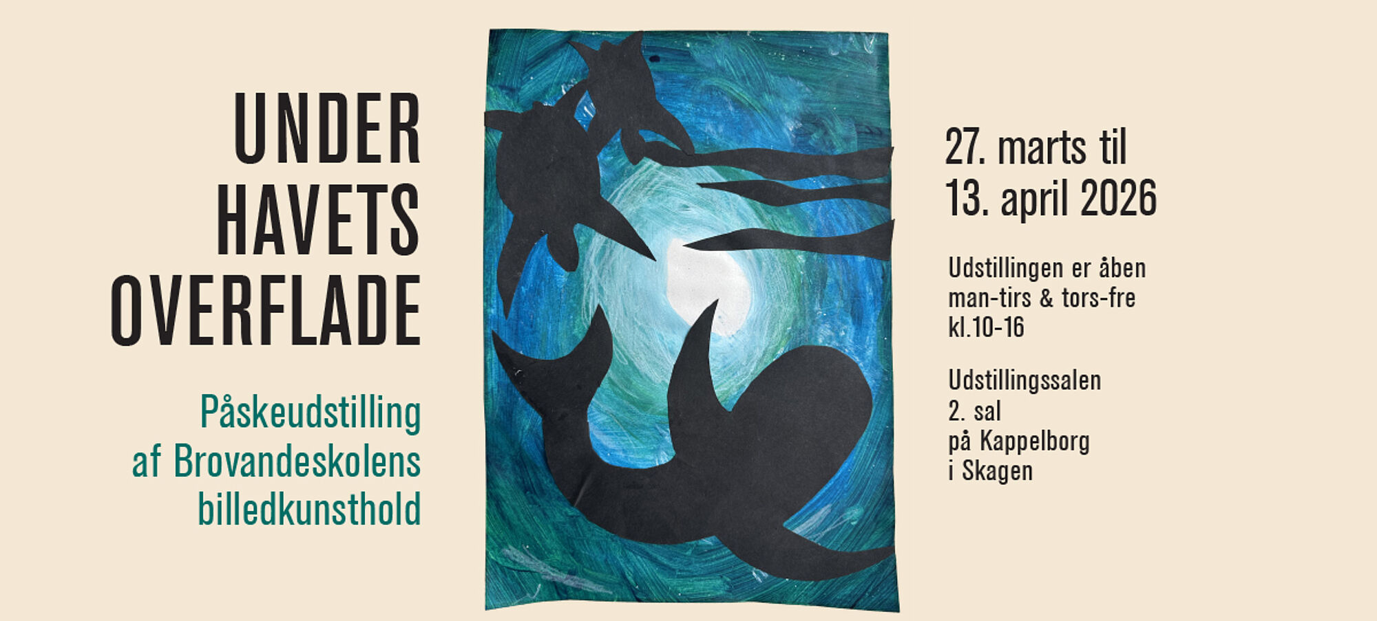 Pressefoto til udstillingen Under havets overflade - påskeudstilling af Brovandeskolen 2026